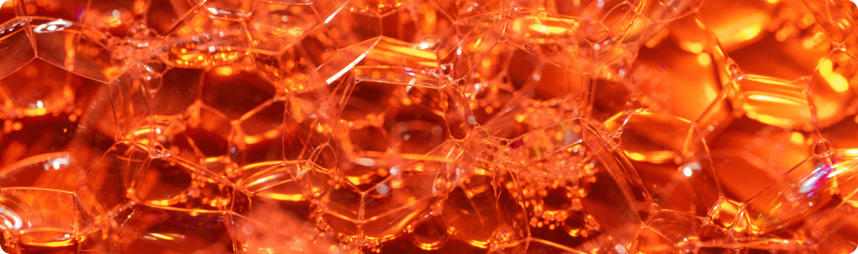 Retângulo laranja com textura de bolhas